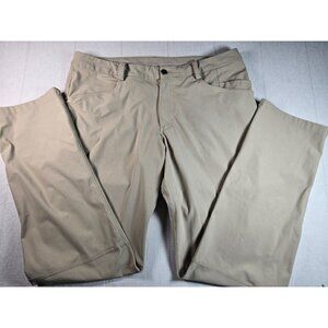 Lululemon Men Commission Pants Flat Front Chino Trousers Beige Sz 38x32